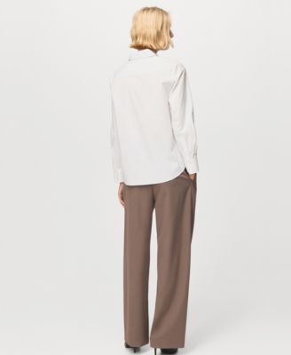 Women's Cotton and Lyocell Blend Straight Shirt