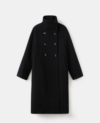Women's Wool-Blend Funnel-Neck Coat
