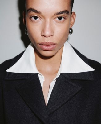 Women's Buttons Wool-Blend Coat