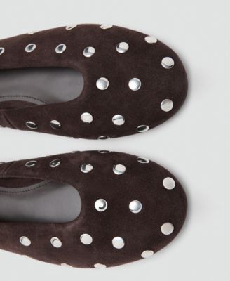 Women's Suede Studs Ballet Flats