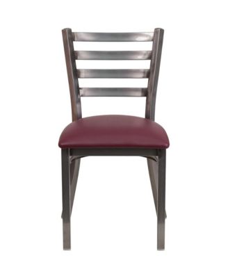 Clear Coated Ladder Back Metal Restaurant Dining Chair