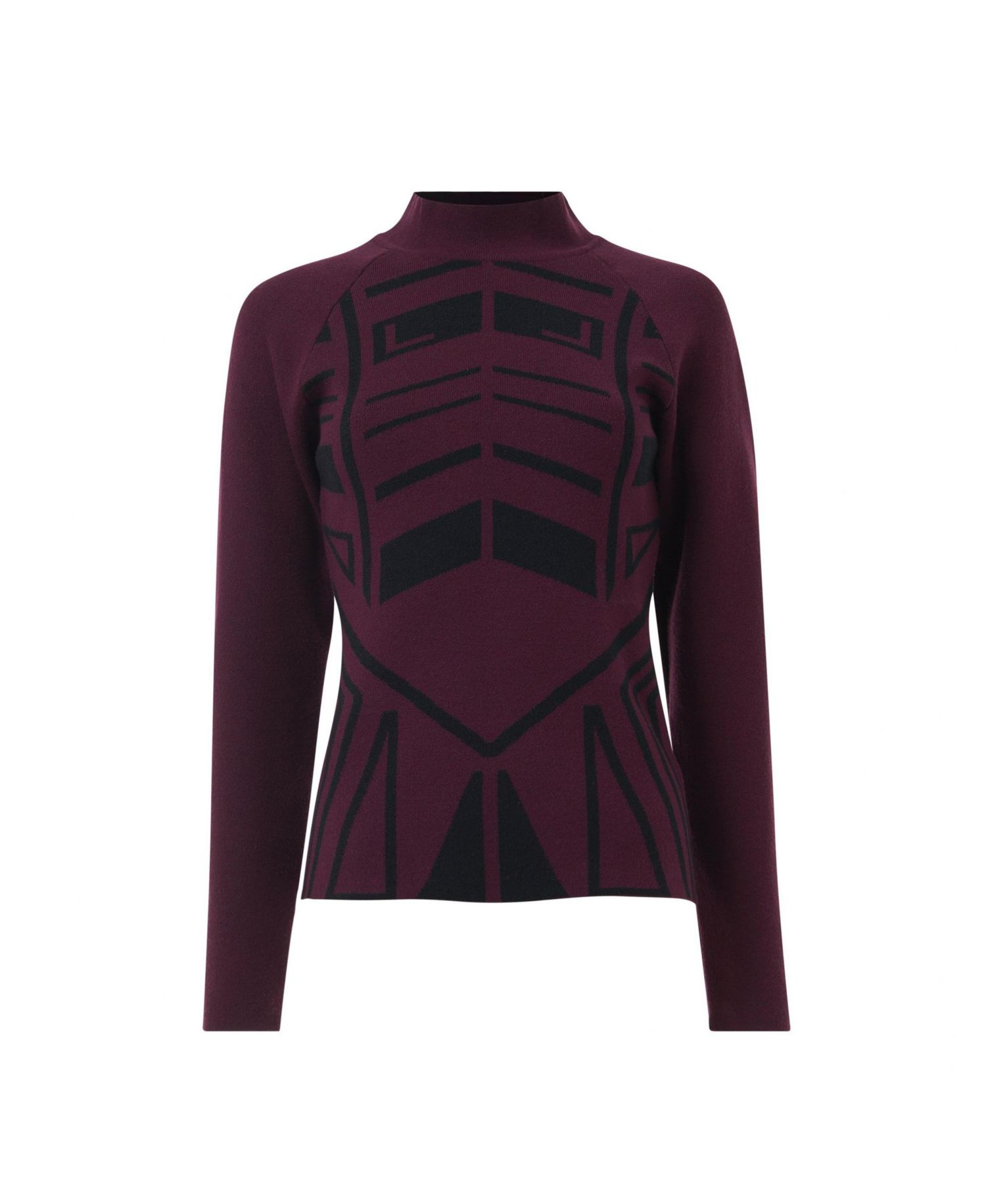 Women's Geometric Jacquard Fitted Knit Top