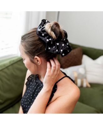 Women's Oversized Satin Scrunchie Duo - Polka Dots