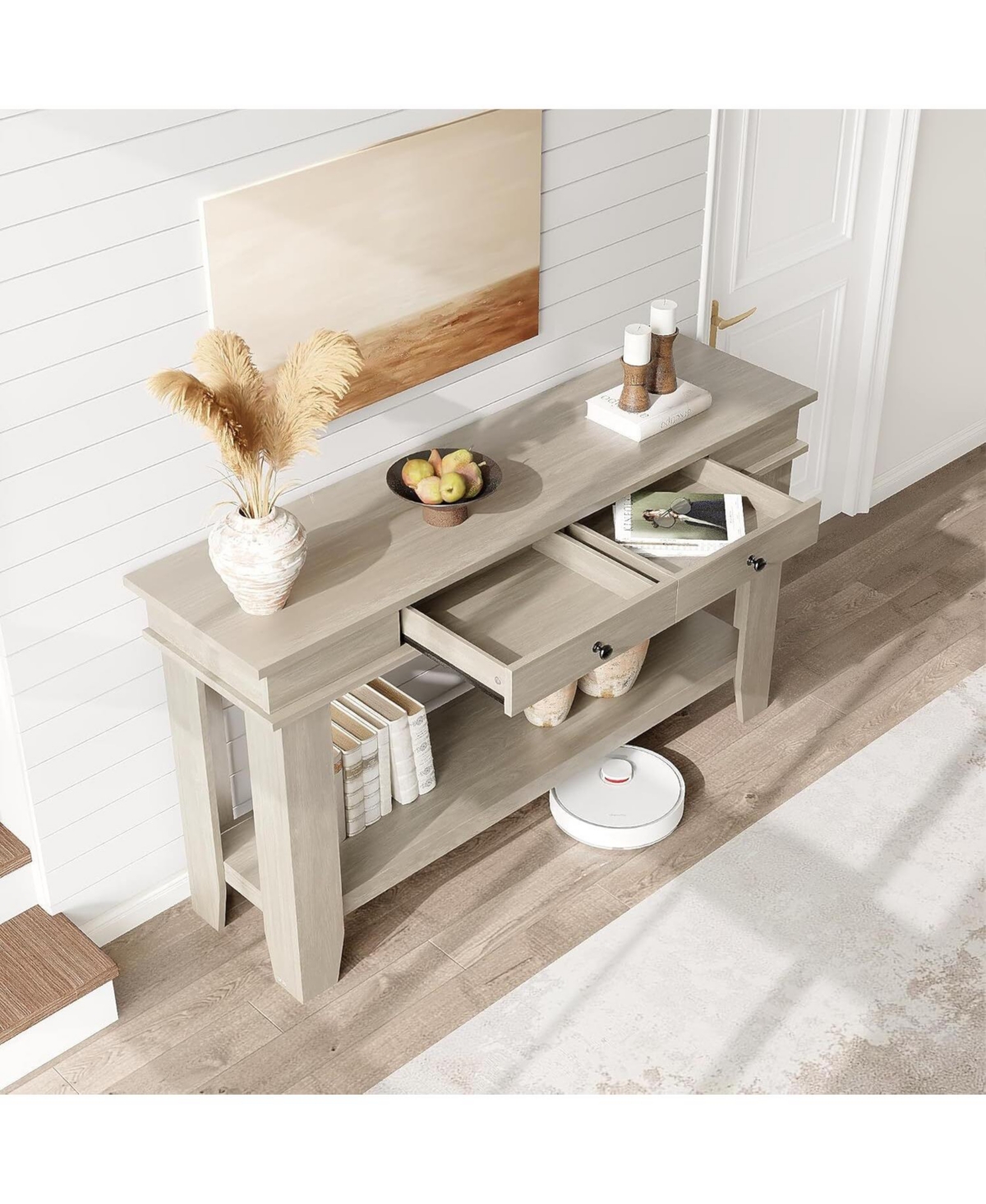 Gaomon Kitchen Table 54 Inch Long Console Table Wooden Entryway Table for Dining Room, Home Office, Living Room