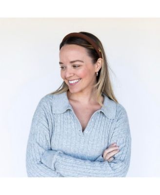 Women's Classic Padded Thin Headband  - Dark Brown