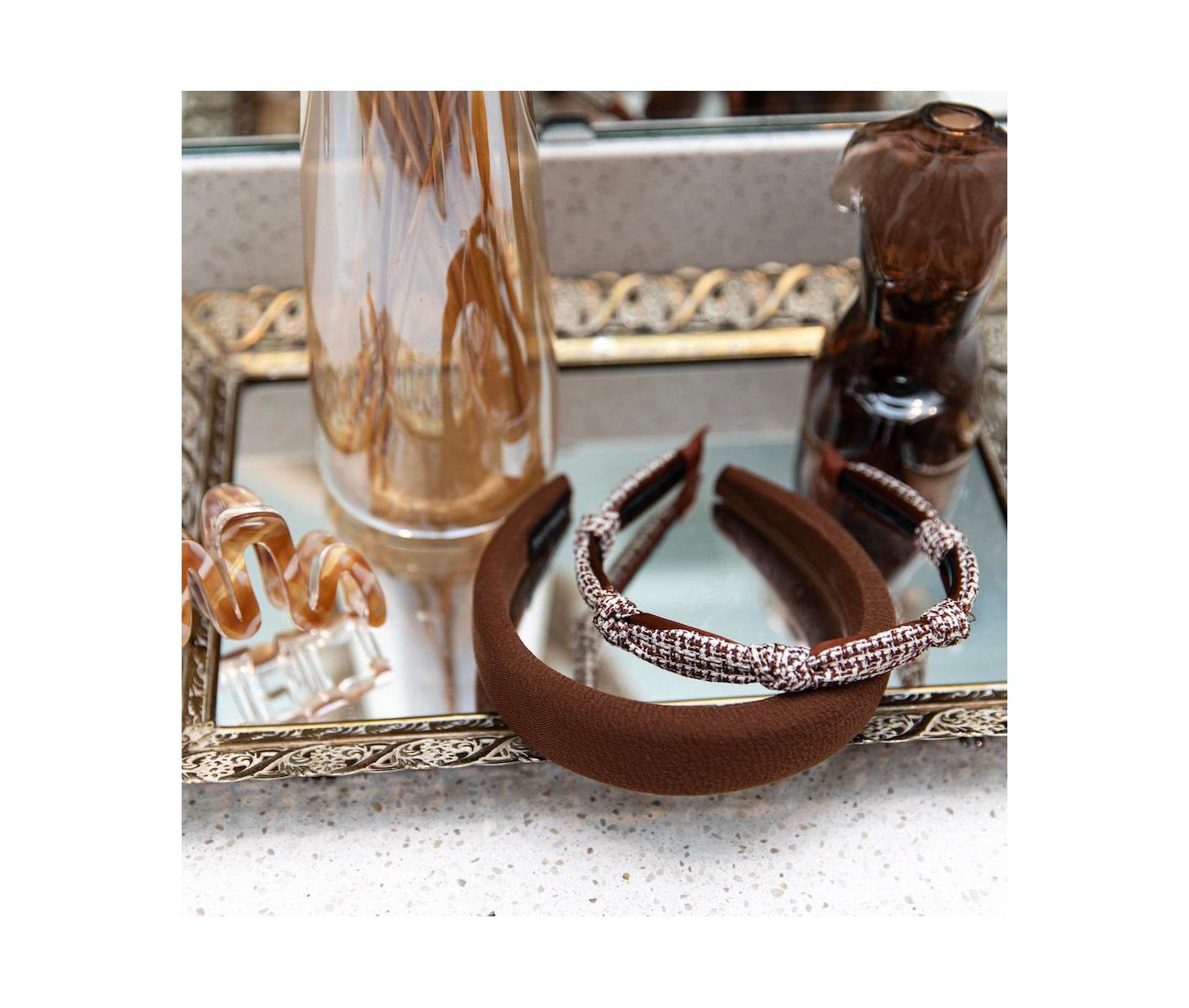 Женские аксессуары для волос Headbands of Hope Knotted Tweed Headband - Espresso Maroon — фото 5