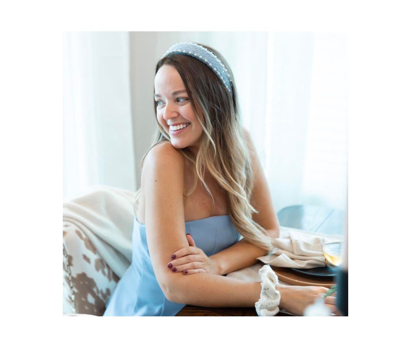 Женские аксессуары для волос Headbands of Hope Classic Pearl Headband - Sky Blue — фото 3