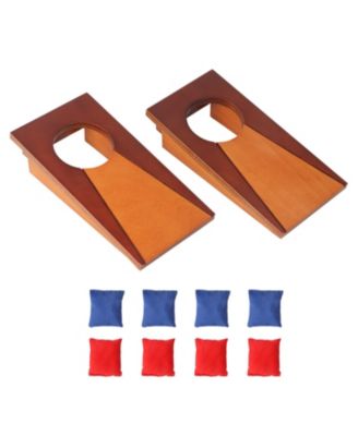 Mini 10"x5" Tabletop Cornhole Toss Game Set with 8 Bean Bags, Wooden Desktop Corn Hole Game Set