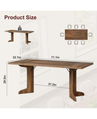 Kitchen Table 71.1 inch Dining Table for 6-8 People for Dining Room, Home Office, Living Room