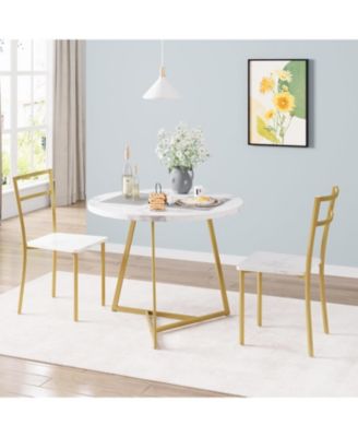 Kitchen Table Round Dining Table Set for 2 Kitchen Table for Dining Room, Home Office, Living Room