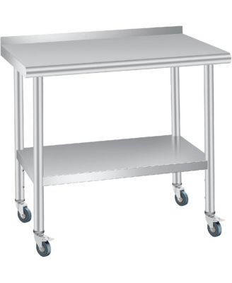 Kitchen Table Stainless Steel Table Commercial Prep Work Table for Dining Room, Home Office, Living Room