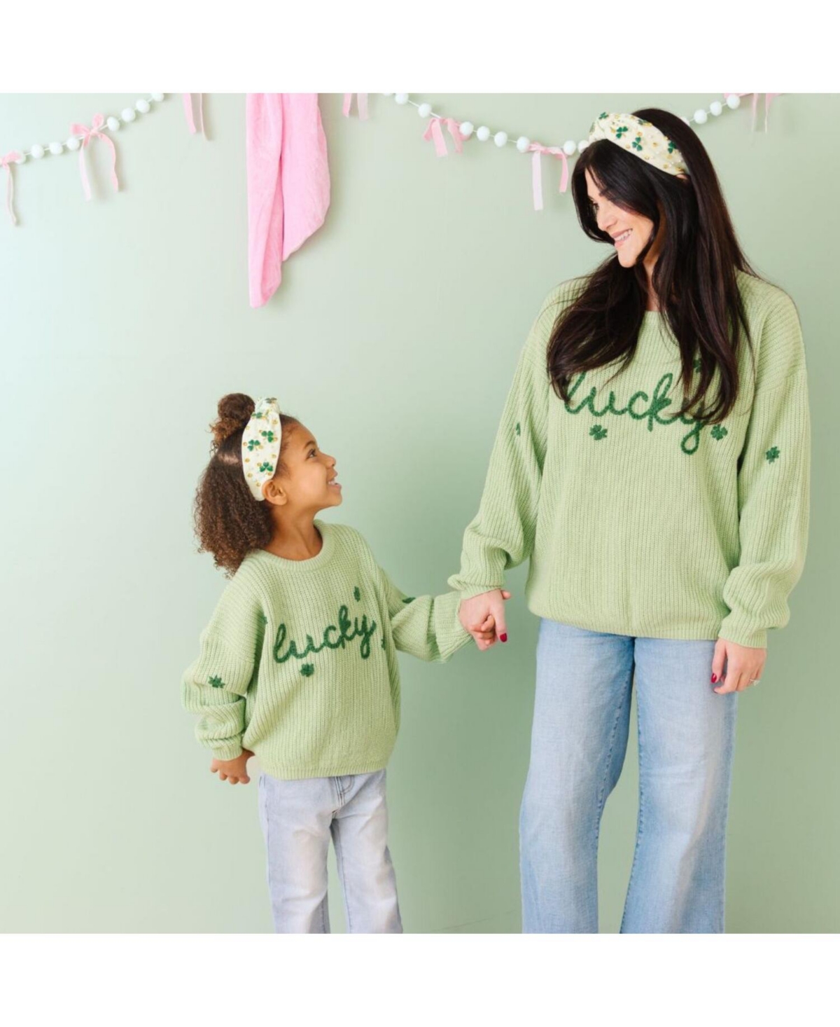 Draft - Sweet Wink Toddler Girls Lucky Shamrock St. Patrick's Day Knit Sweater
