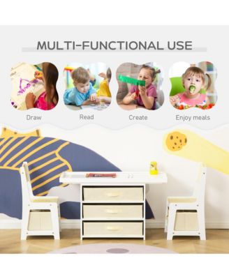 3 in 1 Kids Activity Table and Chair Set with Storage