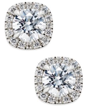image of Certified Diamond Halo Stud Earrings (1-1/2 ct. t.w.) in 18k White Gold