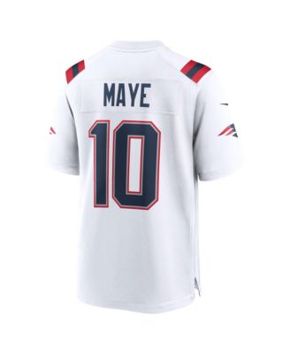 Men's Drake Maye White New England Patriots Super Bowl LX Game Jersey