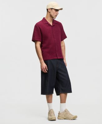 Men's Relaxed-Fit Crinkled Short-Sleeve Shirt