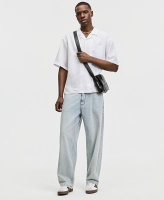 Men's Boxy-Fit Short-Sleeve Linen Camp Shirt