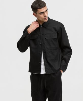 Men's Relaxed-Fit Twill Shirt Jacket