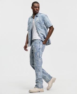 Men's Meadow Straight-Fit Floral Jacquard Jeans