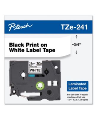 TZE241 0.7 in. x 26.2 ft. TZE Standard Adhesive Laminated Labeling Tape - Black on White