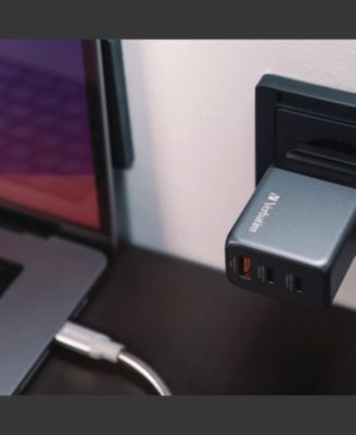 32201 65 Watts 3-Port GaN Wall Charger - Black/Gray