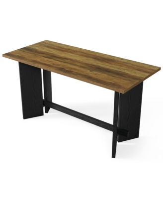 63-Inch Large Bar Height Table, Home Bar Unit with Footrest, Hight Top Indoor Bar Table for Kitchen, Dining Room, Living Room, Apartment