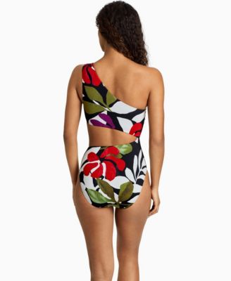 Women's One-Shoulder Cutout One-Piece Swimsuit