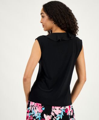 Petite V-Neck Sleeveless Knit Top