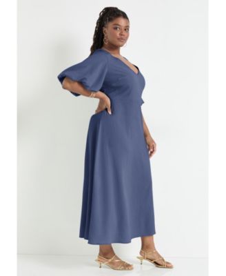 Women's June + Vie Puff-Sleeve Babydoll Maxi Dress