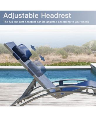 Outdoor Chaise Lounge Set of 2，Woven Stackable Gray Aluminum Frame Stationary Chaise Lounge Chair with Woven Seat