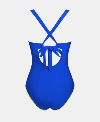 Women's Cross Back Scoop One Piece Swimsuit