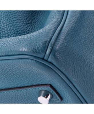 Birkin 35 Handbag Blue Togo with Palladium Hardware