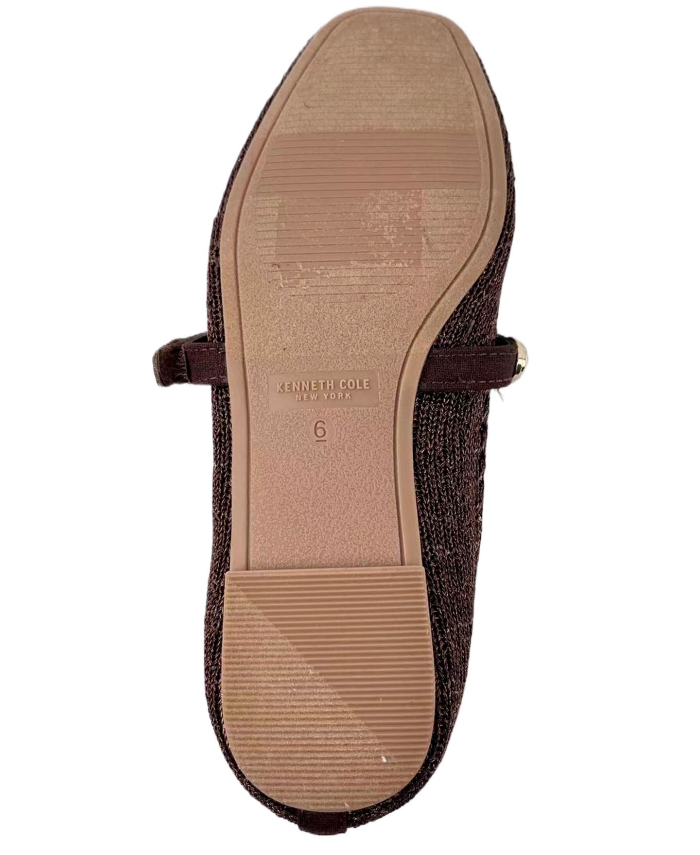 Женские балетки Kenneth Cole New York Zeta Stones Mary Jane Ballet Flats, цвет: Тёмно-коричневый вязаный — фото 5