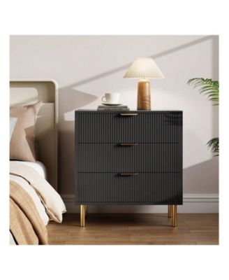 3-Drawer Wood Dresser Chest, Large Modern Nightstand Storage Organizer for Bedroom Clothes