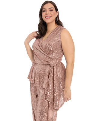 Plus Size Side Twist V-Neck Wrap Top