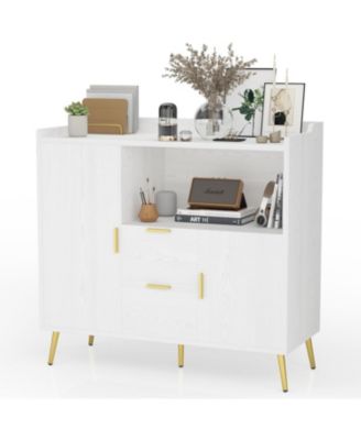 40" Buffet Sideboard with Storage, Kitchen Storage Cabinet, Microwave Cabinet, Coffee Bar Cabinet with 2 Drawers and 2 Doors for Kitchen