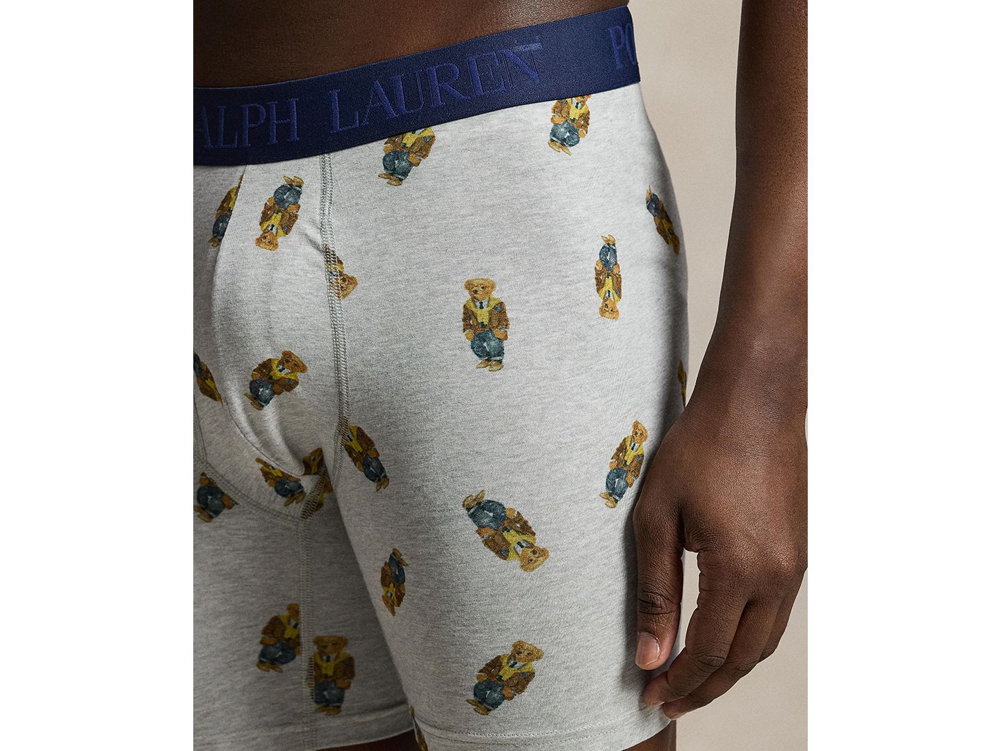 Комплект белья для мужчин, боксеры, 3 шт. — Polo Ralph Lauren, цвет: Меланжевый / Тёмно-синий — фото 5