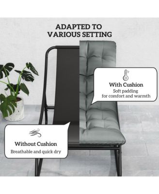 2 Pieces Outdoor Rocking Chairs, Cushioned Patio Rocker