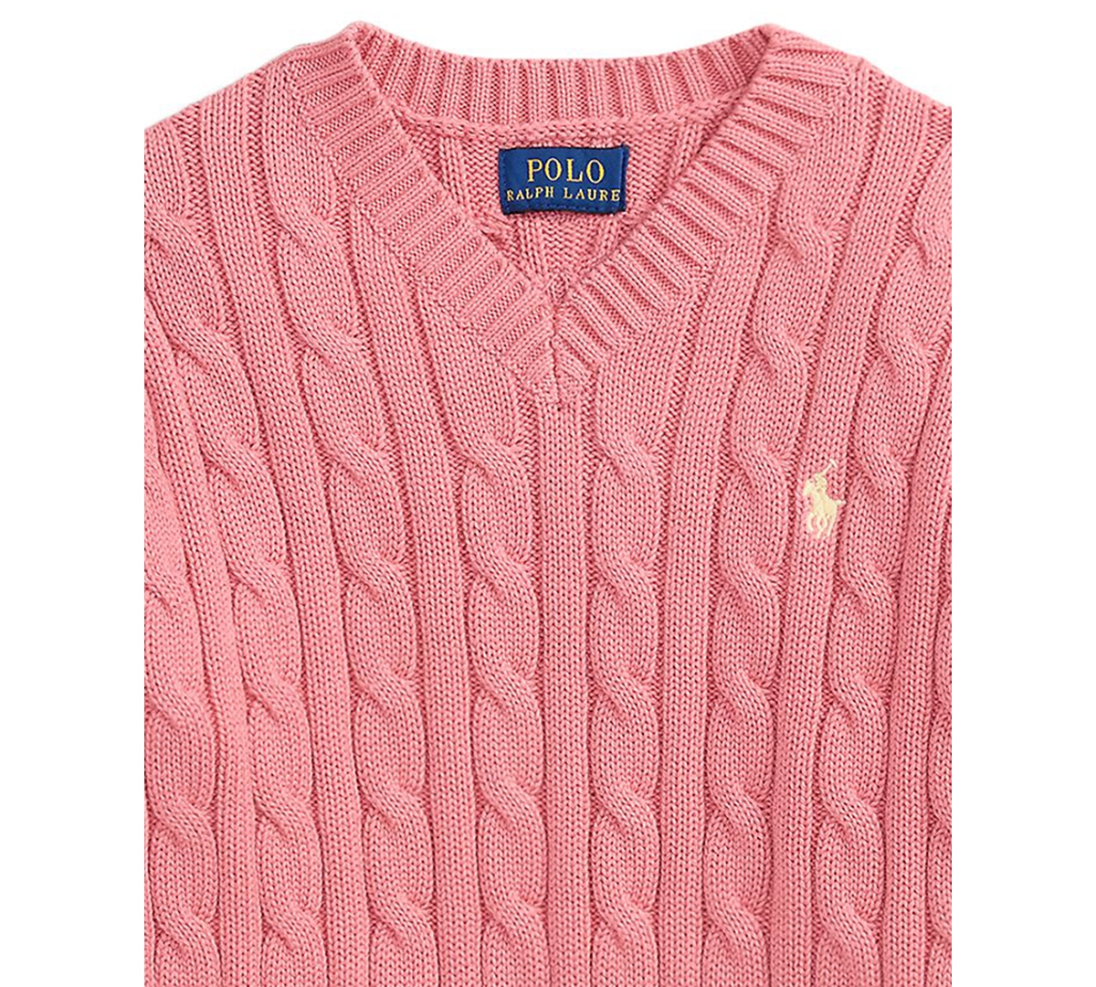 Polo Ralph Lauren Girls' 2T-6X Cable-Knit V-Neck Sweater