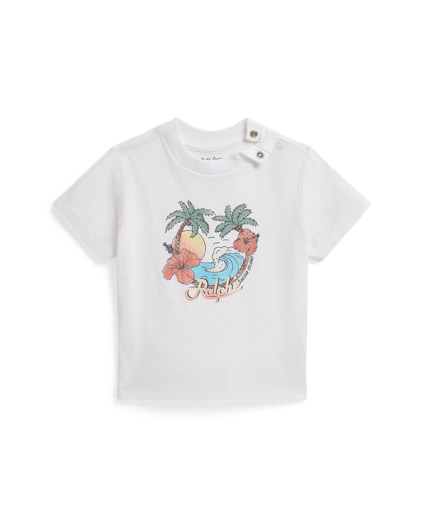 Футболка Polo Ralph Lauren Crewneck Jersey Graphic T-Shirt для мальчиков-малышей, цвет: Белый — фото 1