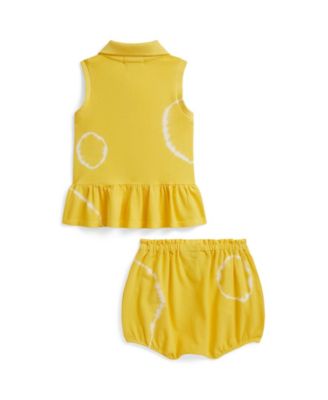 Baby Girls' Tie-Dye Mesh Sleeveless Polo Shirt and Bloomer, 2-Piece Set