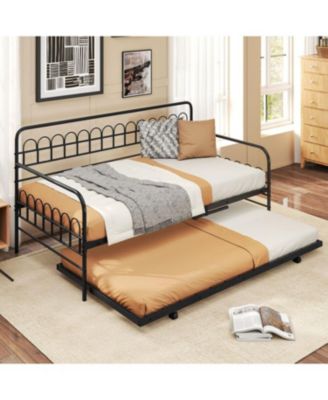 Twin Metal Daybed with Curved Backrest and Armrests - 41