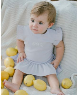 Baby Girl Cotton Rib Jersey Romper with Frill Lilac - Baby