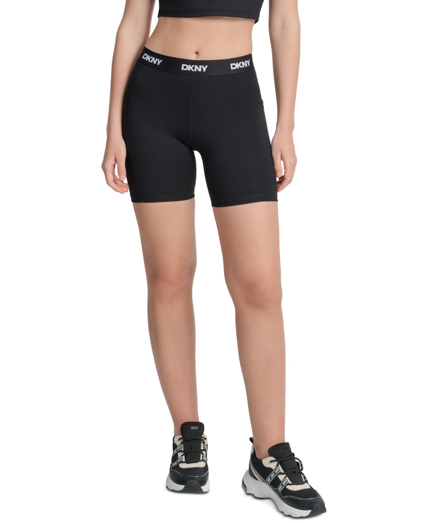 Женские шорты DKNY Balance Compression Super High-Rise 6 Bike Shorts, цвет: Чёрный — фото 1