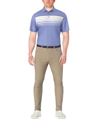 Men's Chest Stripe Print Golf Polo Shirt