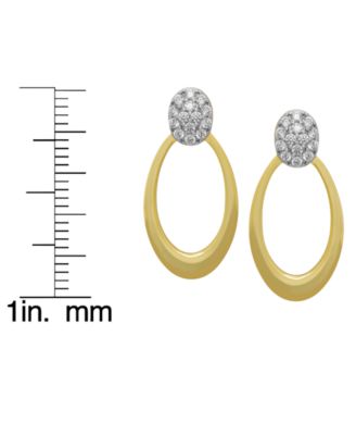 2-Piece Lab-Grown White Sapphire (0.84 ct. t.w.) Oval Door Knocker Necklace and Earrings Set in 14k Gold in Sterling Silver