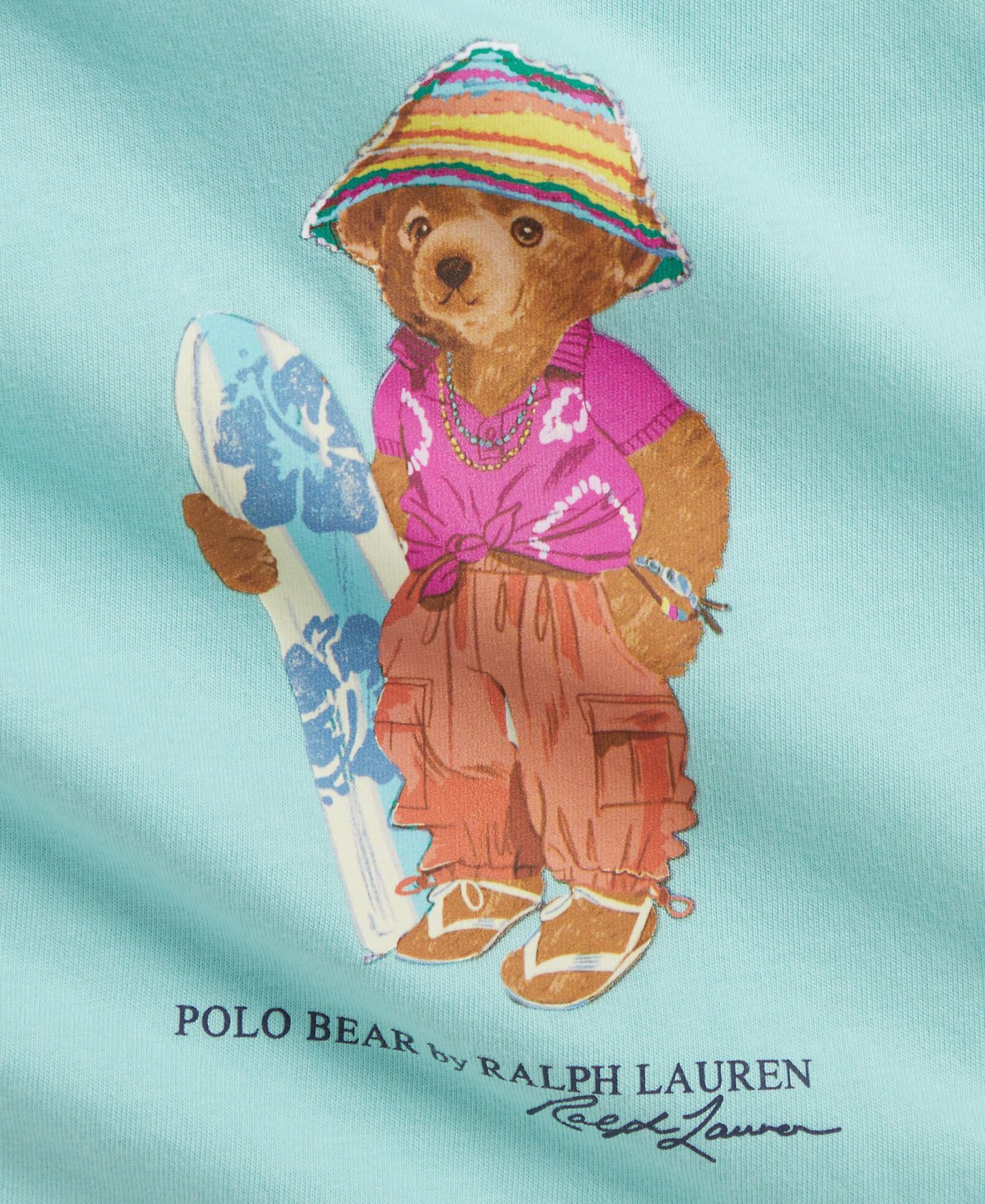 Футболка Polo Ralph Lauren Polo Bear Crewneck T-Shirt для девочек-малышей, цвет: Синий — фото 3