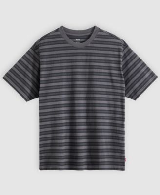 Men's Red Tab Vintage Short Sleeve Striped Crewneck T-Shirt