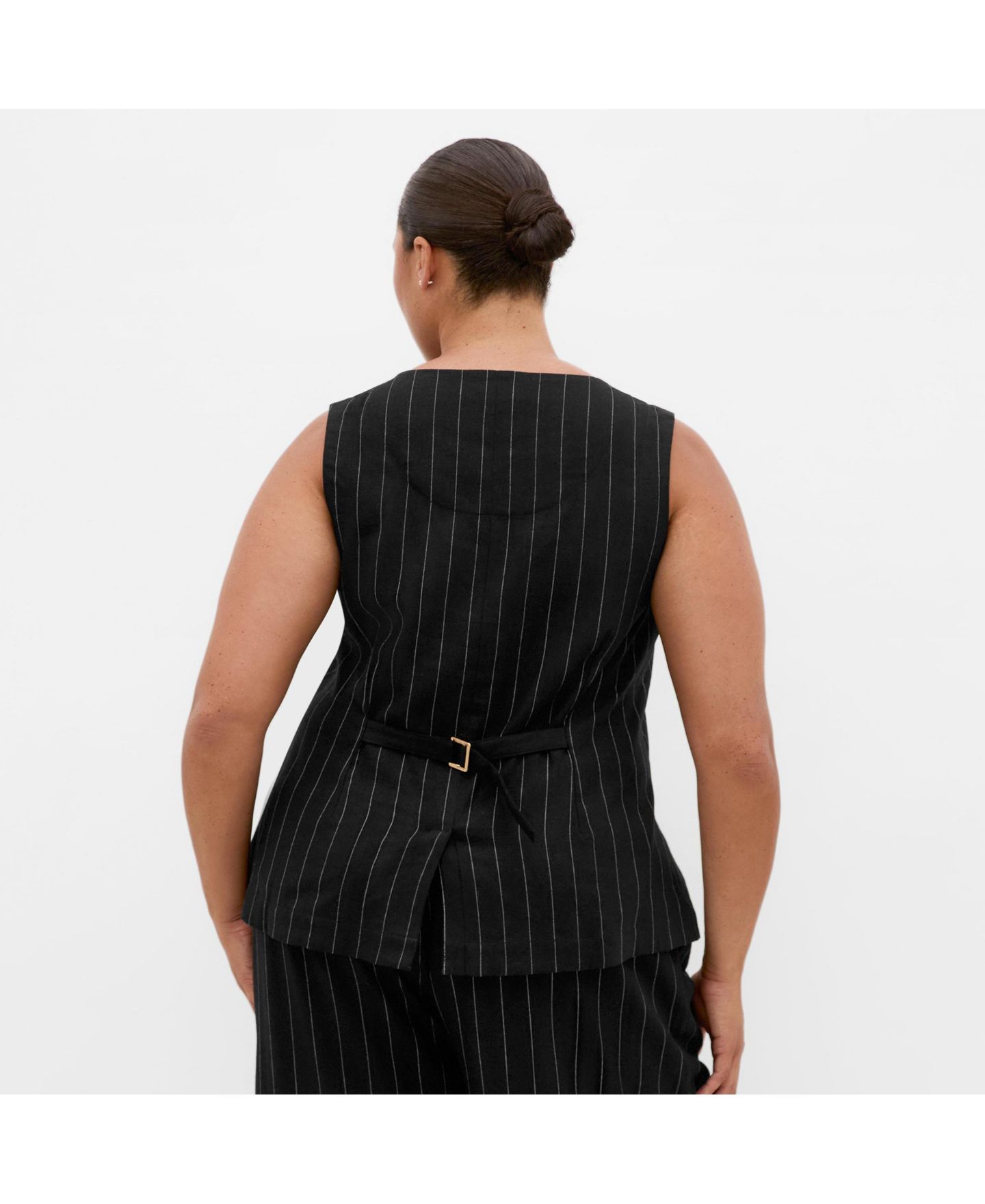 Женский жилет CITY CHIC Plus Size Kelly Stripe Vest, цвет: Чёрный — фото 3