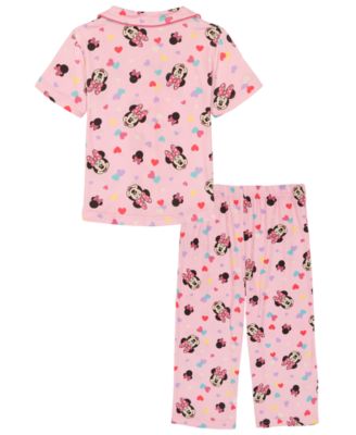 Girls' Toddler 2T-4T Printed Top and Pants, 2-Piece Pajama Set